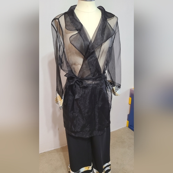 TRENCH COAT Sheer ORGANZA OVERCOAT WITH BELT - Picture 2 of 9